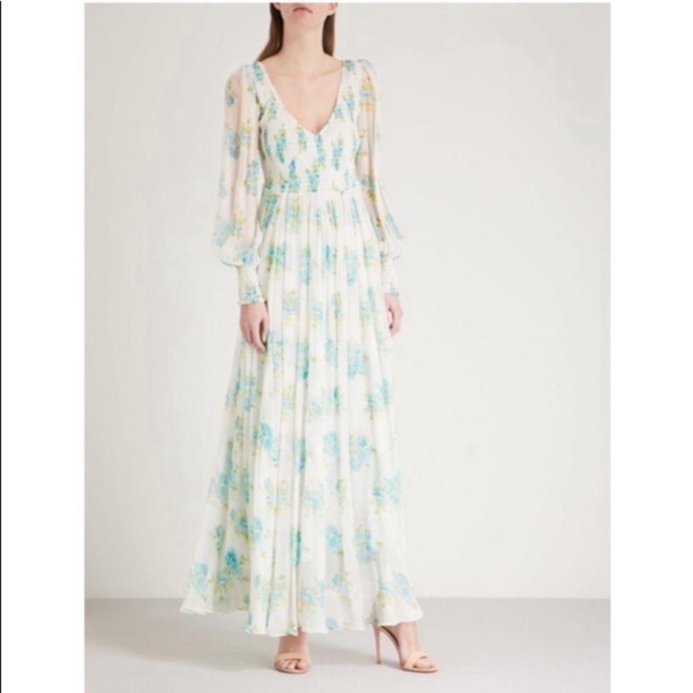 NWOT Zimmermann Breeze Shirred Silk-Georgette Dress